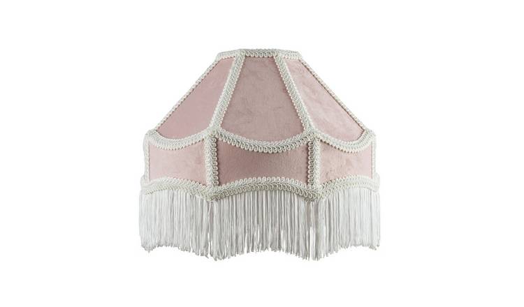 Happy Homewares Victorian Empire in Soft Blush Pink Velvet Lampshade - 30cm