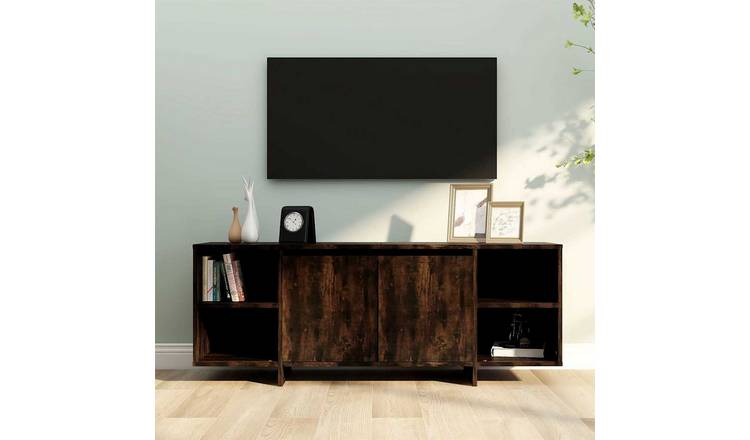 Walplus Engineered Wood TV Cabinet - Dark Oak - 130 x 35 x 50 cm