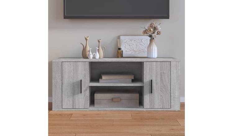Walplus Engineered Wood TV Cabinet - Grey and Oak - 100 x 35 x 40 cm