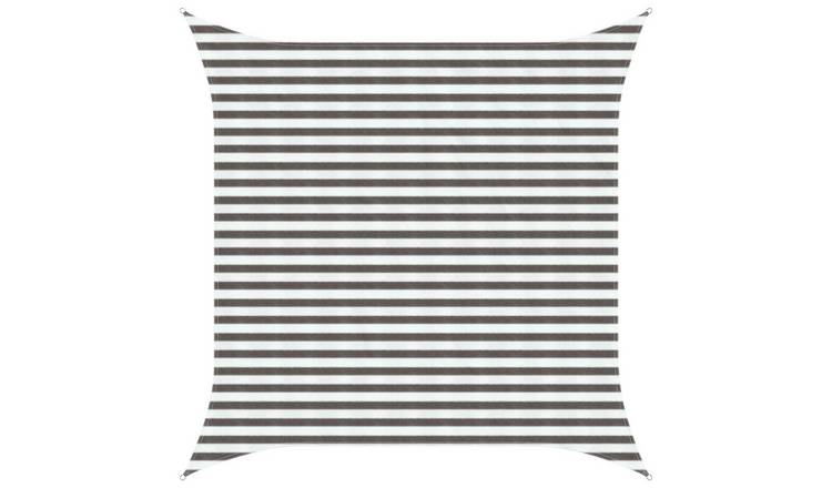 Walplus Square HDPE Sun Shade Sail - Light Grey and White - 300 x 300 cm
