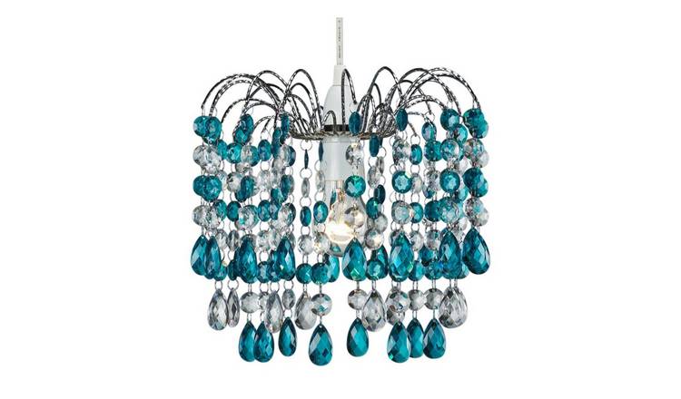 Happy Homewares Teal Acrylic Droplets Pendant Shade - 27cm