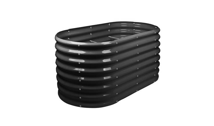 Harbour Housewares Rounded Raised Garden Bed - 120cm x 60cm x 60cm - Anthracite