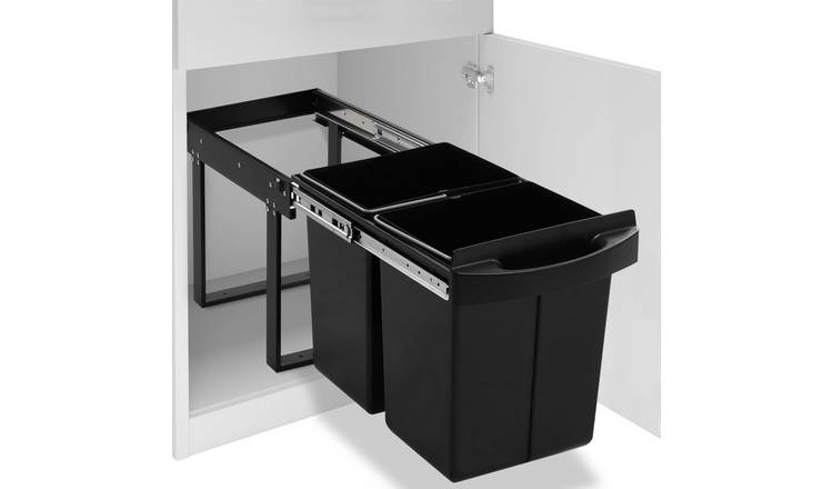 Walplus Kitchen Cupboard Pull-out Dustbin - Black - 51.8 x 34 x 41.3 cm