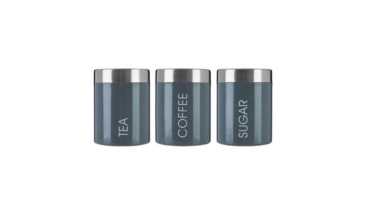 Orsina Liberty Set of 3 Enamel Canisters – Grey