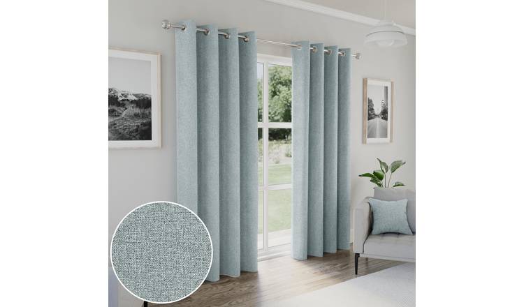 Enhanced Living Austin Eyelet Blackout Thermal Curtains - 117 x 137cm - Blue
