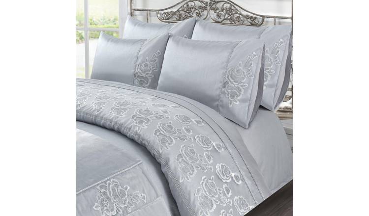 HomeSpace Direct Amara Silver Duvet Cover Set - King