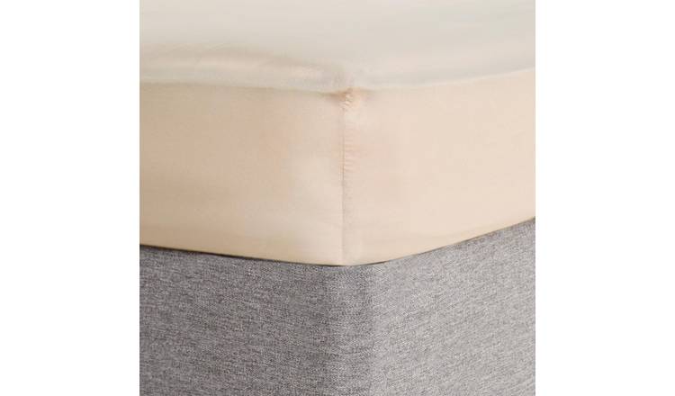 OHS Plain Dyed Microfibre Fitted Bed Sheet Stone - Single
