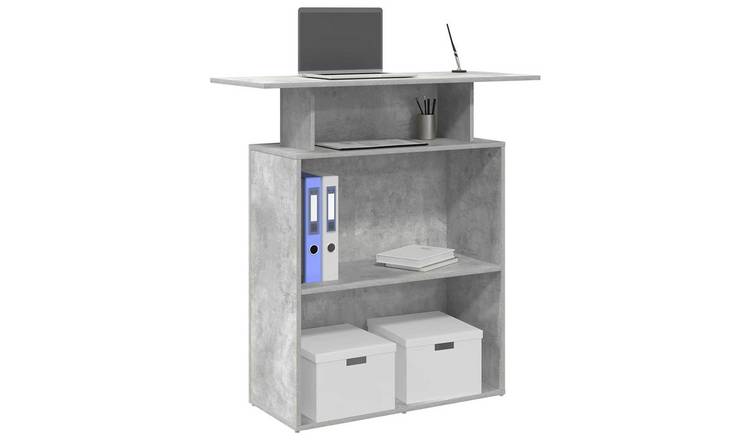Walplus Engineered Wood Reception Desk - Granite Grey - 100 x 40 x 104 cm