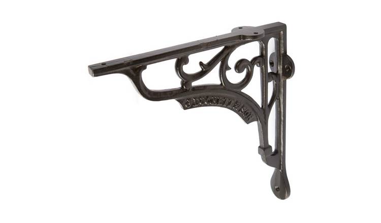 Hammer & Tongs Ornate Iron Shelf Bracket - Black
