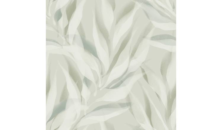 Grandeco Eden Watercolour Abstract Leaves Textured Wallpaper - Green