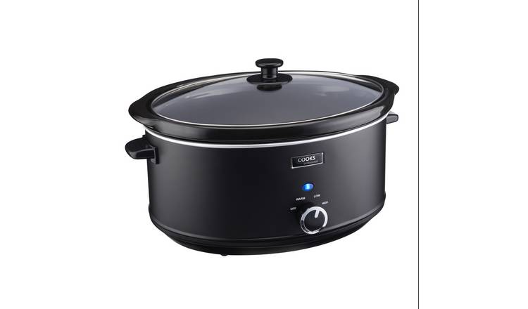 Cooks Professional 6.5L Slow Cooker with 3 Heat Settings - Black