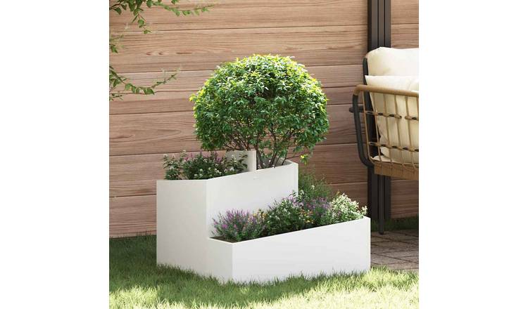 Walplus Steel Garden Planter - White - 60 x 60 x 50 cm