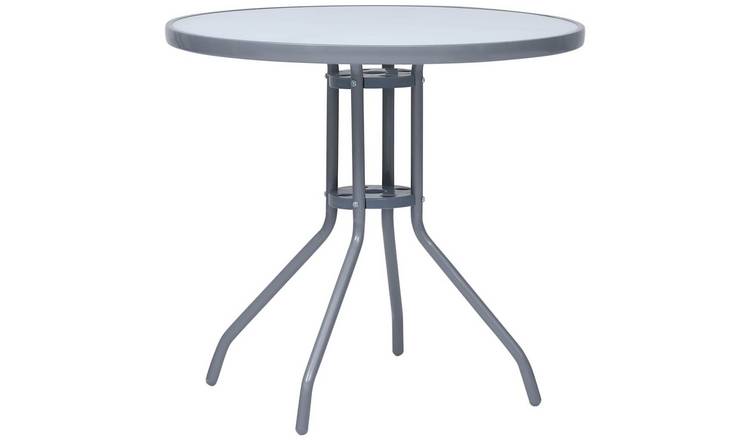 Walplus Glass Garden Table - Grey - 80 x 72 cm