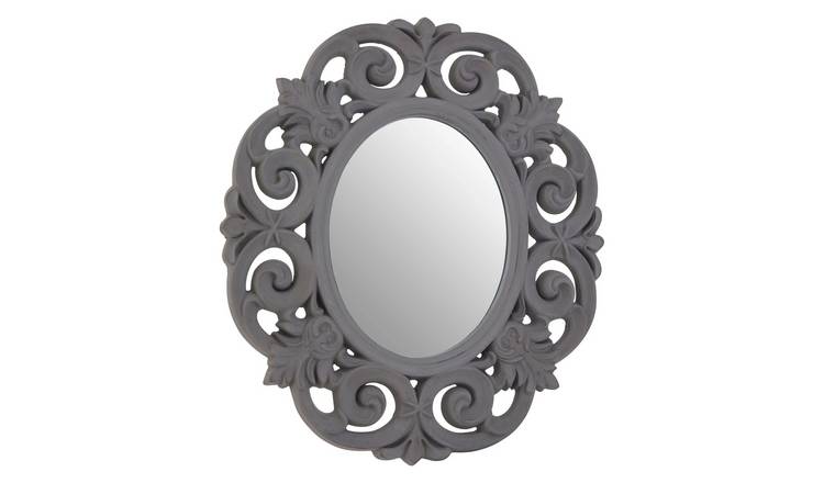 Orsina Itaka Antique Scroll Design Wall Mirror – Grey