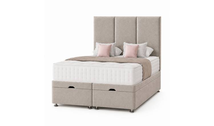Comfy Deluxe King End‑lift Ottoman Plush Storage Bed Set - Coffee