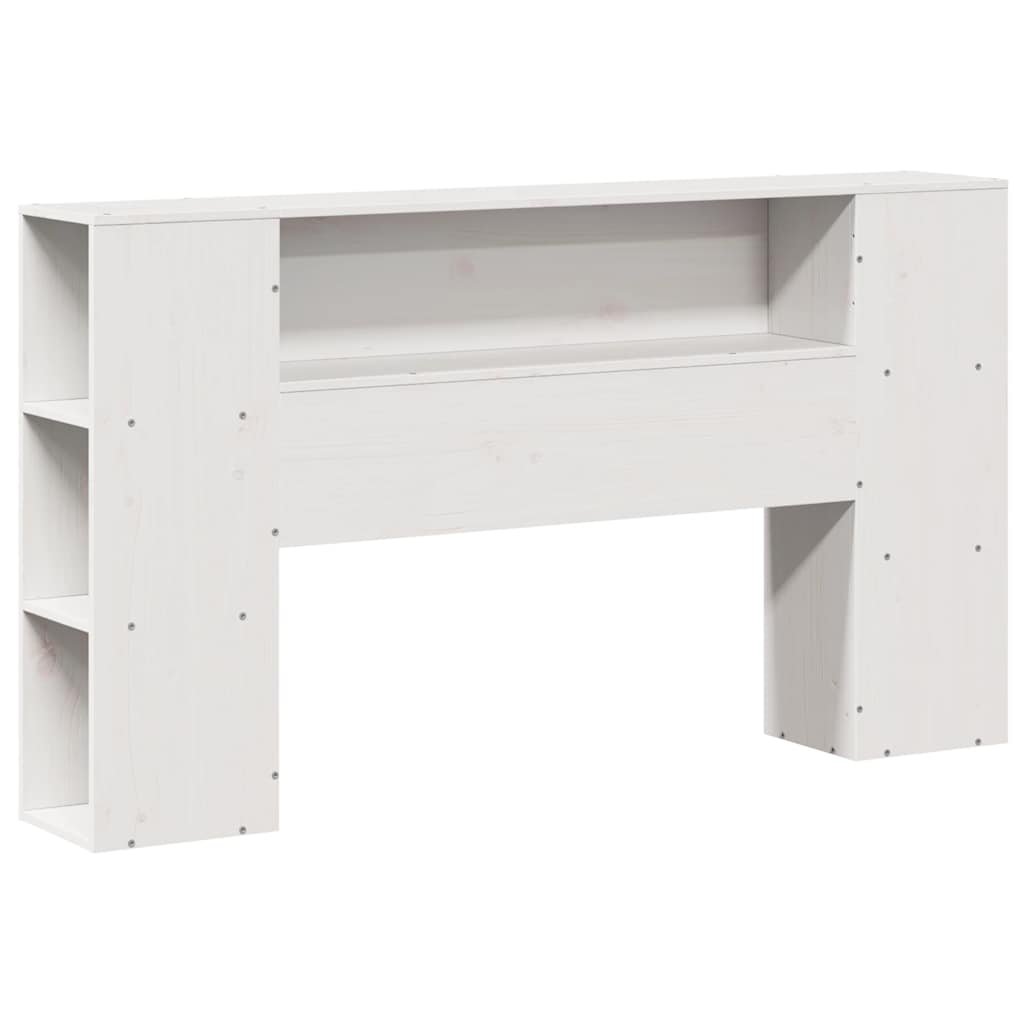 Walplus Pine Wood Headboard with Storage - White - 156 x 24 x 82 cm - Image 3