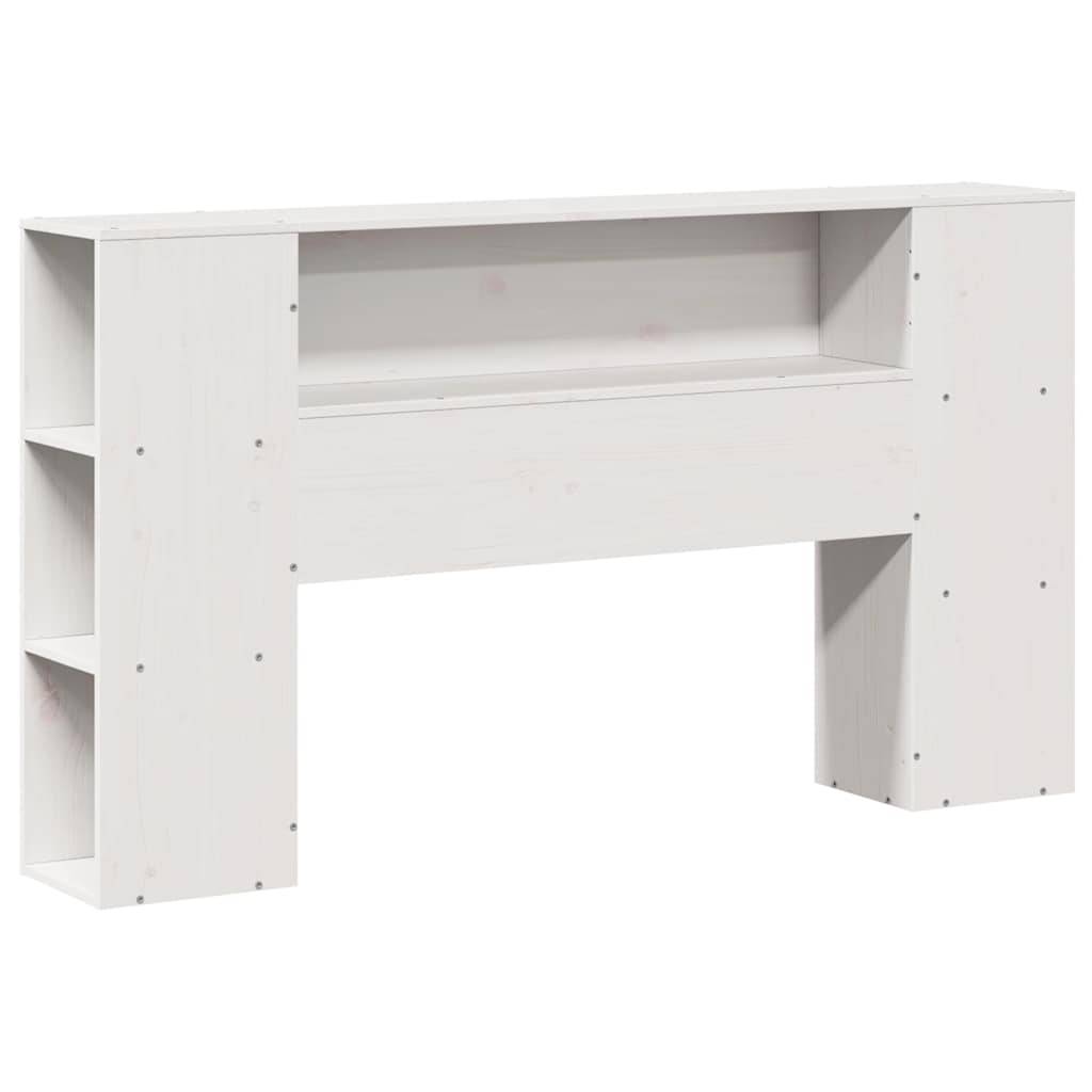 Walplus Pine Wood Headboard with Storage - White - 156 x 24 x 82 cm - Image 3