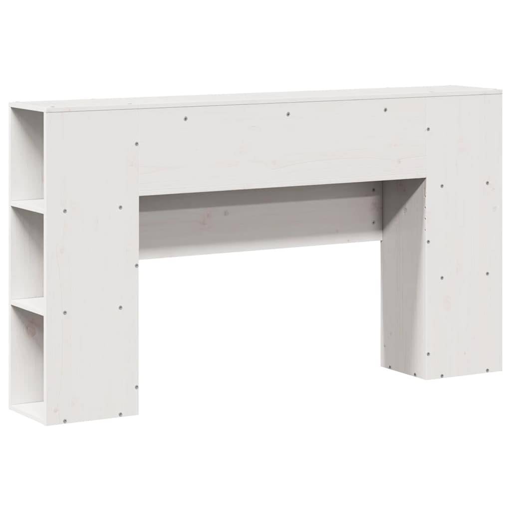 Walplus Pine Wood Headboard with Storage - White - 156 x 24 x 82 cm - Image 5
