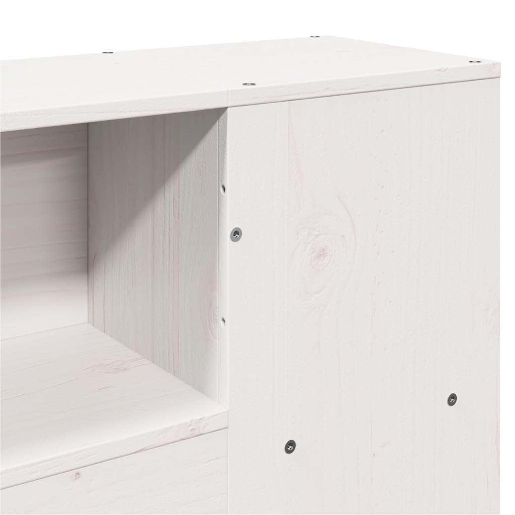 Walplus Pine Wood Headboard with Storage - White - 156 x 24 x 82 cm - Image 7
