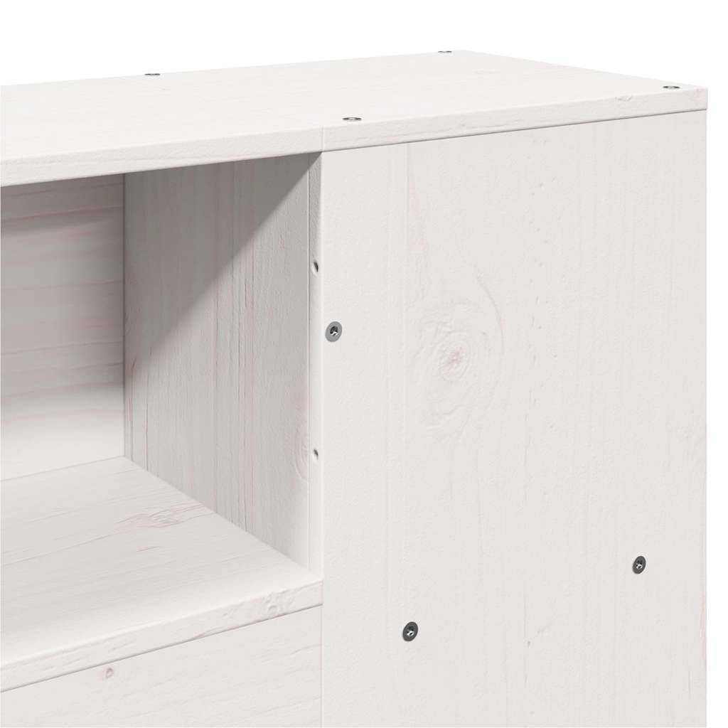 Walplus Pine Wood Headboard with Storage - White - 156 x 24 x 82 cm - Image 7