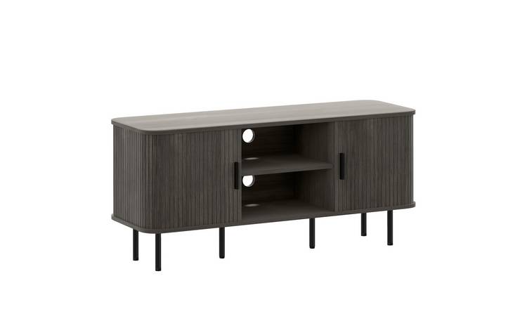 HOMCOM Storage Shelves and Cupboard TV Stand Cabinet - Grey