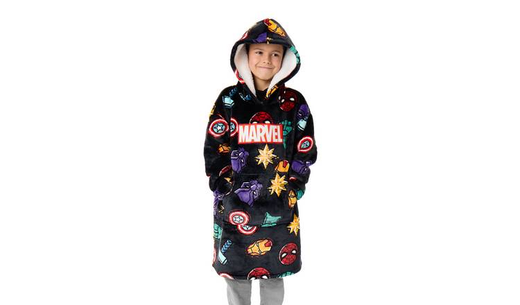 Marvel Character Icons Kids Boys Blanket Hoodie - Multicoloured