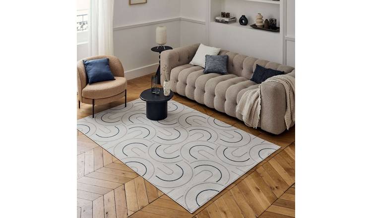 The Rugs Blue Carmel Modern Arch Rug - 200 x 290cm