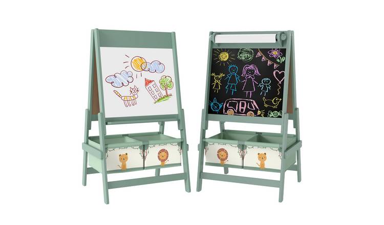AIYAPLAY Ages 3-8 3-in-1 Double-Sided Paper Roll Kids Art Easel – Green
