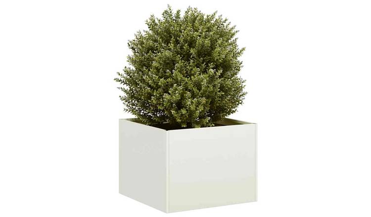 Walplus Steel Garden Planter - White - 40 x 40 x 30 cm