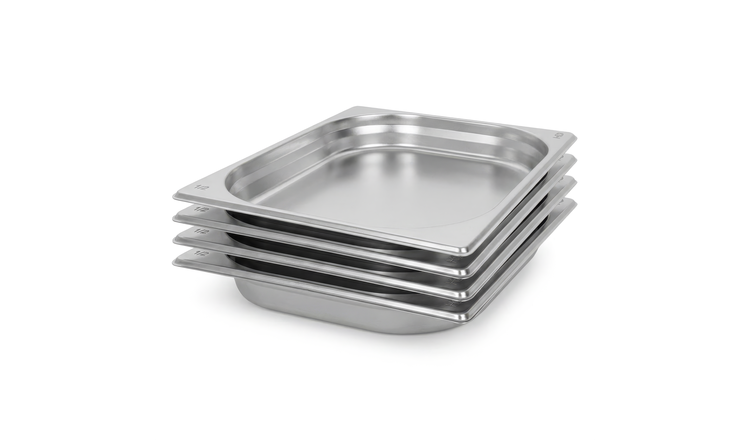 Argon Tableware Steel Gastronorm Containers 1/2 - 1.75L - Set of 4