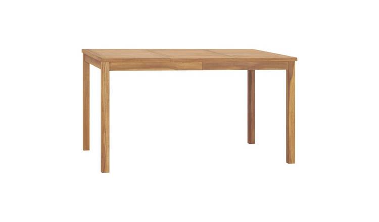 Walplus Solid Teak Wood Garden Dining Table - Brown - 140 x 80 x 77 cm
