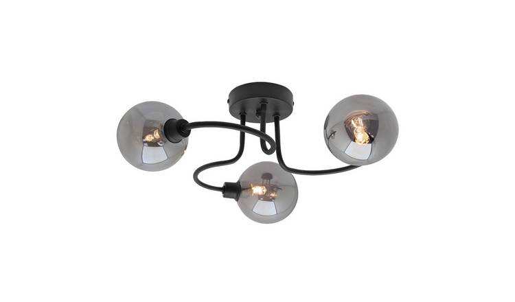 Energy Light Bulbs Curved LED 3 Way Spot Flush Ceiling Light - Black