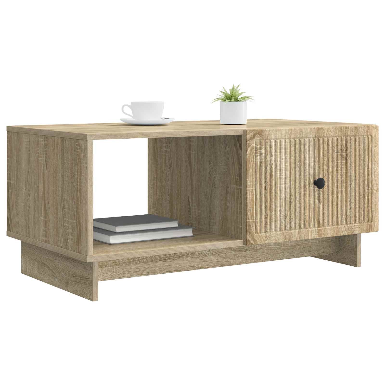 Walplus 2 Shelf Coffee Table - Sonoma Oak - 90 x 50 x 40 cm - Image 2