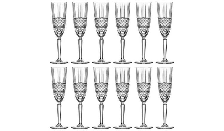 RCR Crystal Brillante Glass Champagne Flutes 190ml - Pack of 12