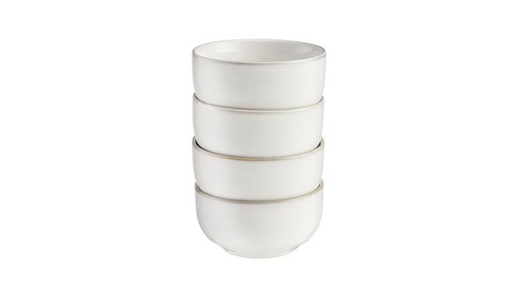 Cooks Professional Set of 4 11cm Nordic Stoneware Dipping Bowls - White