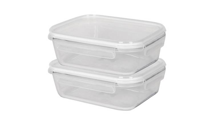 Harbour Housewares Glass Food Storage Containers with Lids - Set of 2