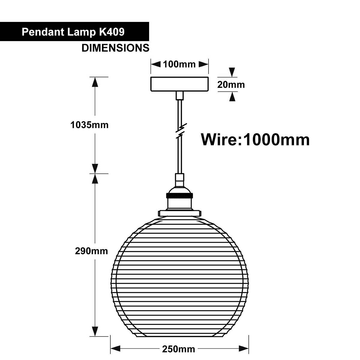 Energy Light Bulbs Smoked Sphere Ribbed Glass Ceiling Pendant Light - Grey - Image 2
