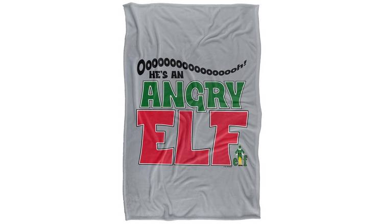 Elf Angry Elf Text Polyester Soft Touch Blanket - 147cm x 91cm