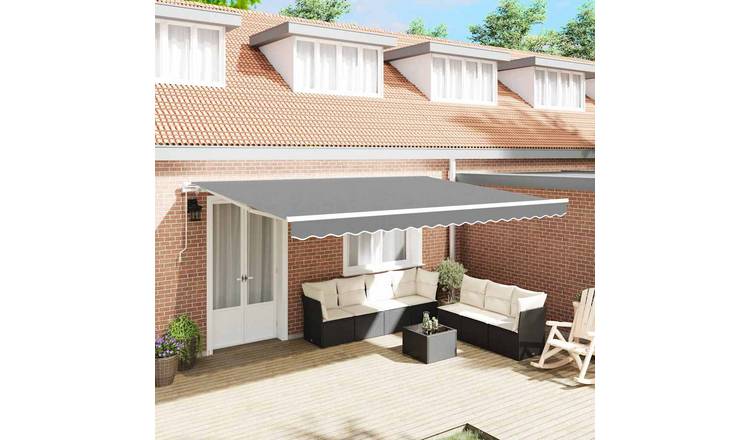 Walplus Manual Aluminium Awning Frame - White - 500 x 300 x 165 cm