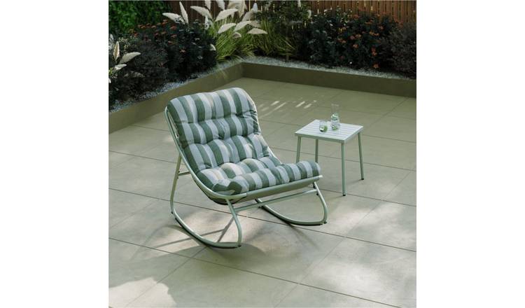 Charles Bentley Porto Green Stripe Rocking Chair - Green