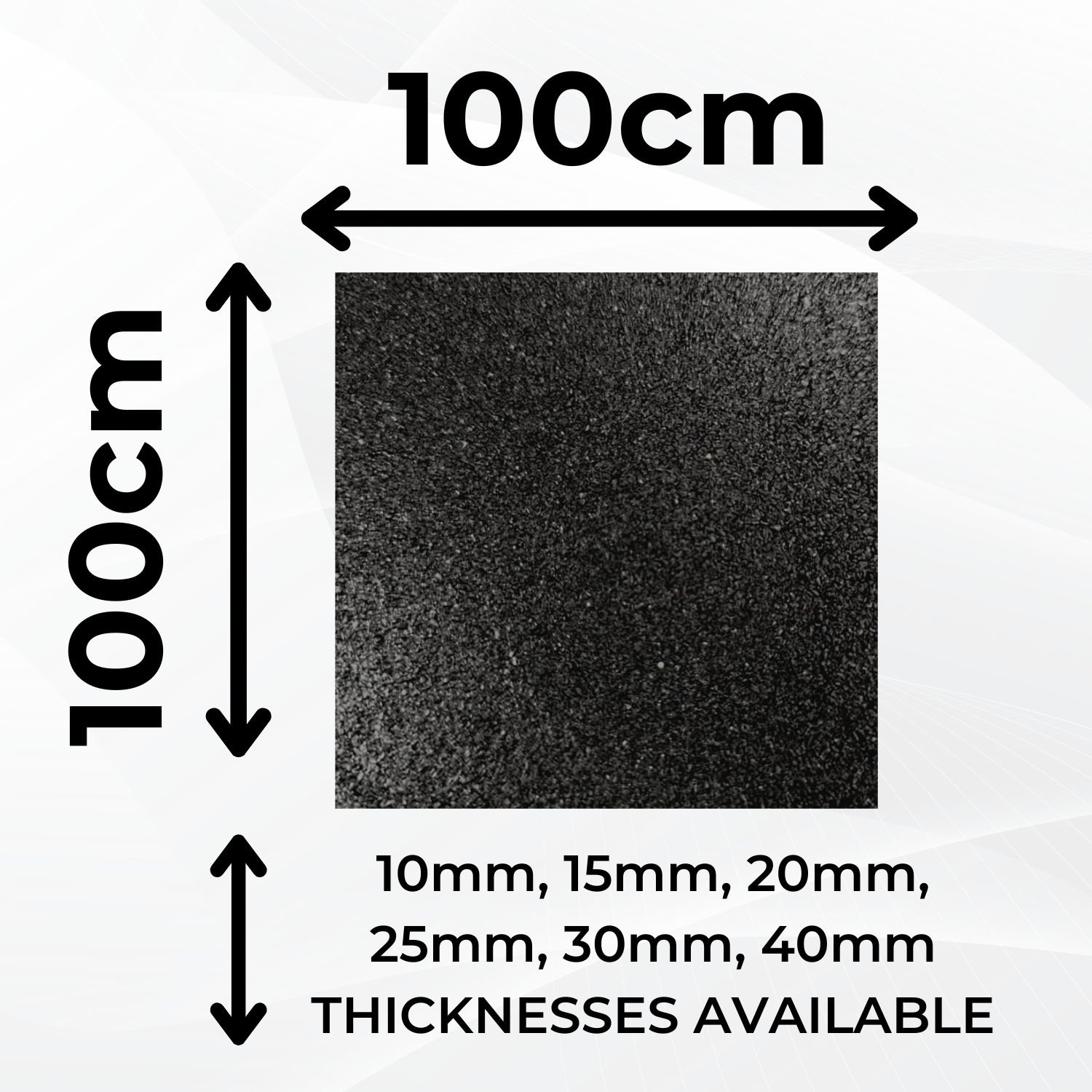 Ark Mat Black 15mm Rubber Crumb Gym Floor Tiles Heavy Duty - 1m x 1m - Image 3