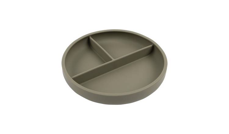 Tiny Dining Baby Divided Silicone Suction Plate - Silver Sage