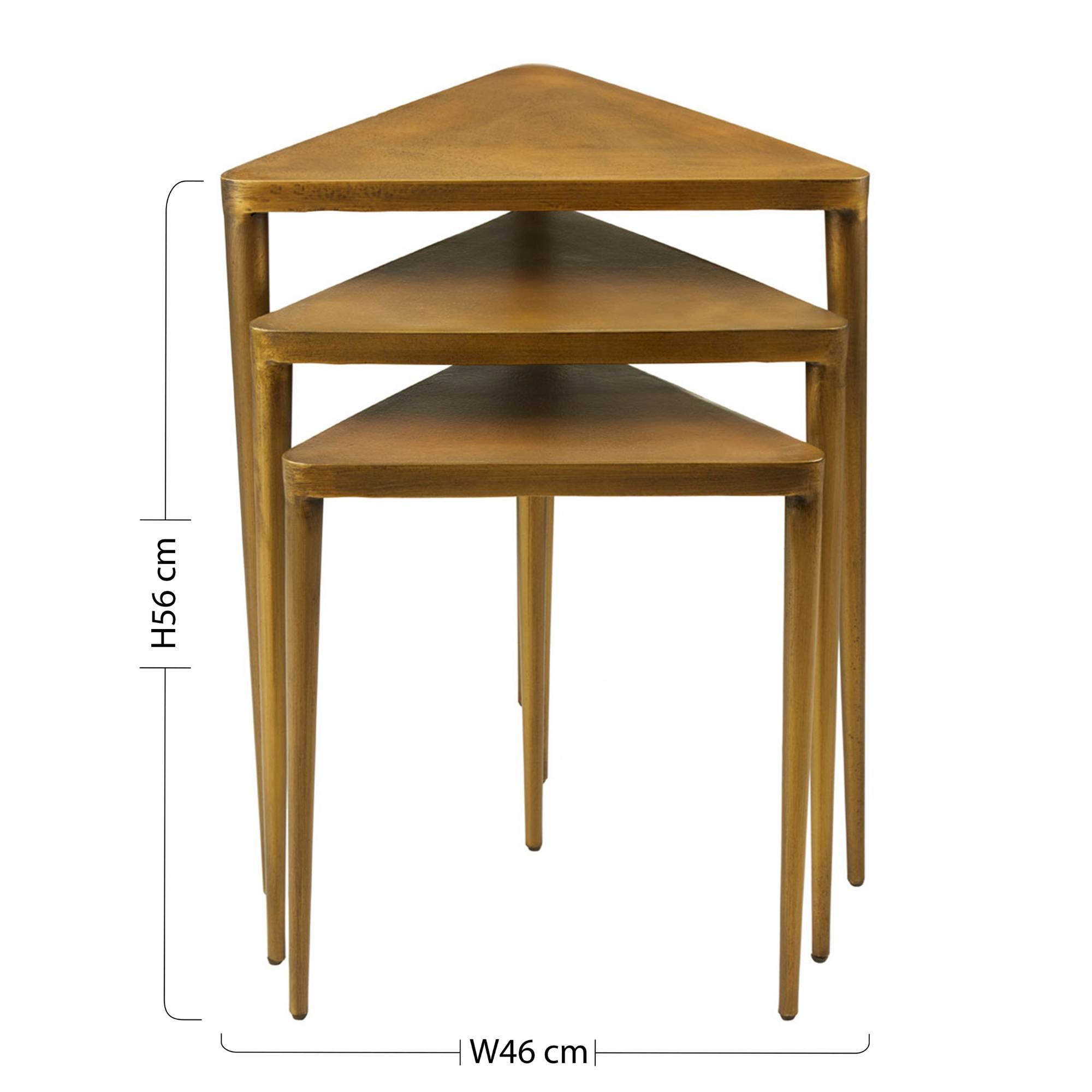 Orsina Metal Set of 3 Nesting Side Tables - Gold - Image 5