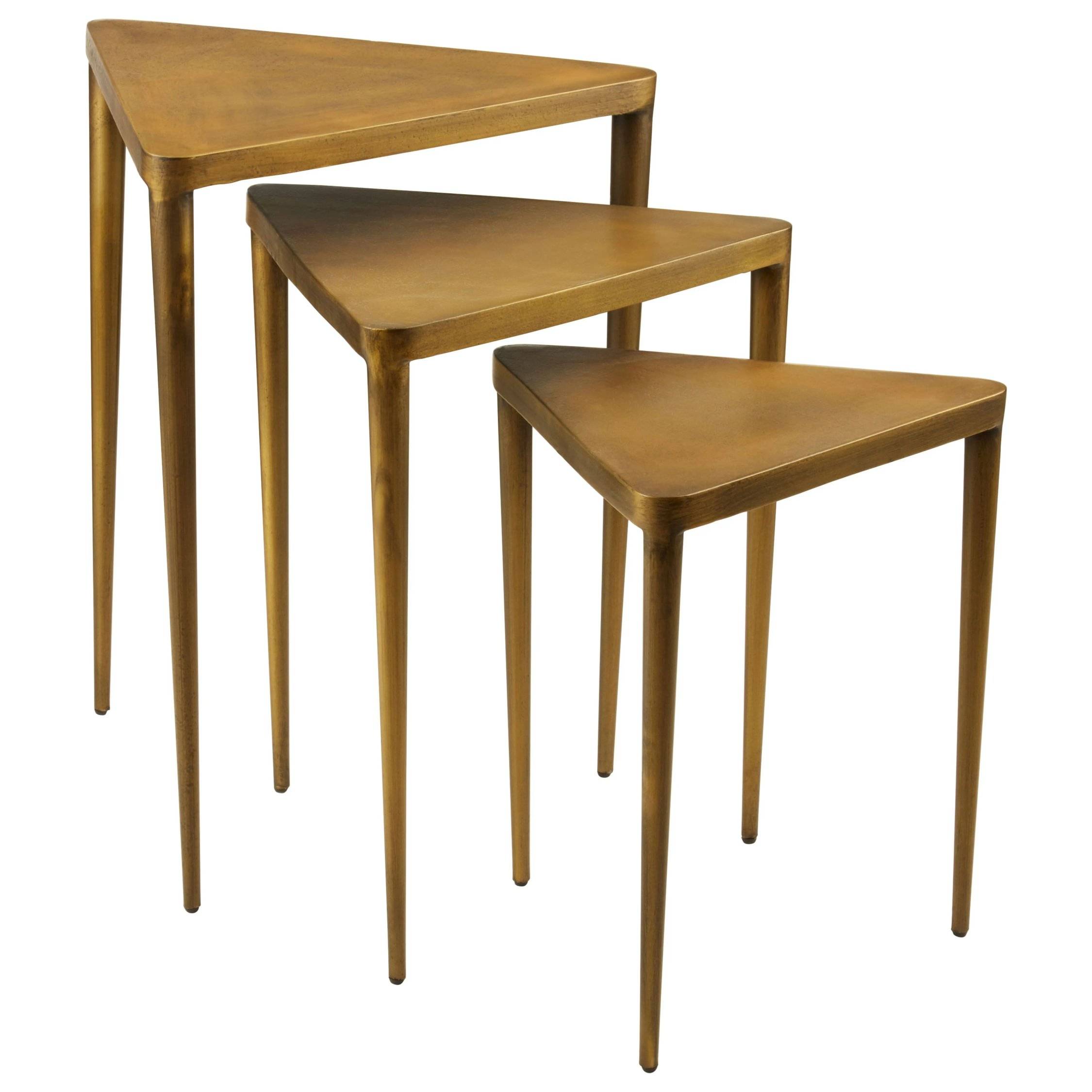 Orsina Metal Set of 3 Nesting Side Tables - Gold - Image 2