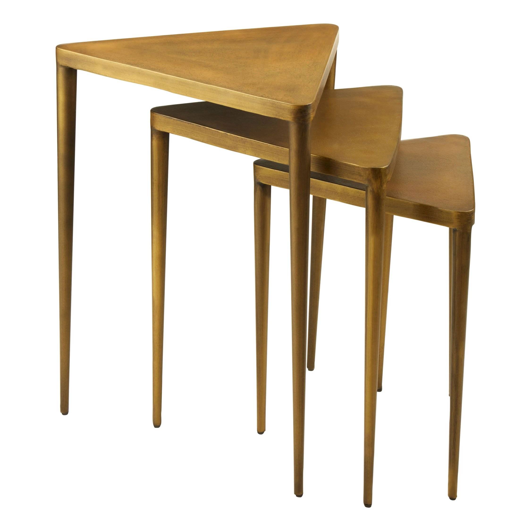Orsina Metal Set of 3 Nesting Side Tables - Gold - Image 3