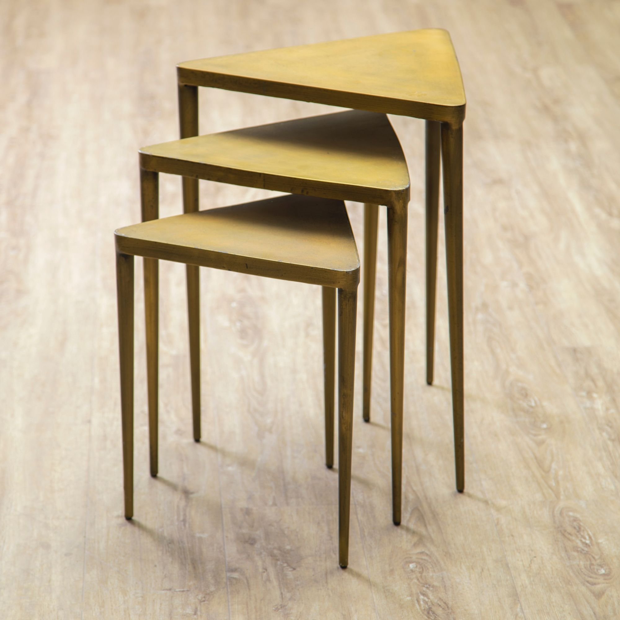 Orsina Metal Set of 3 Nesting Side Tables - Gold - Image 4