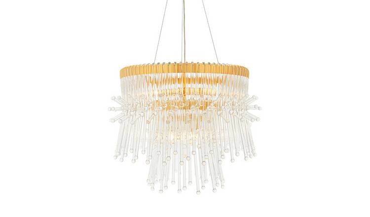 Loops Direct Steel and Glass Chandelier - Polished Gold