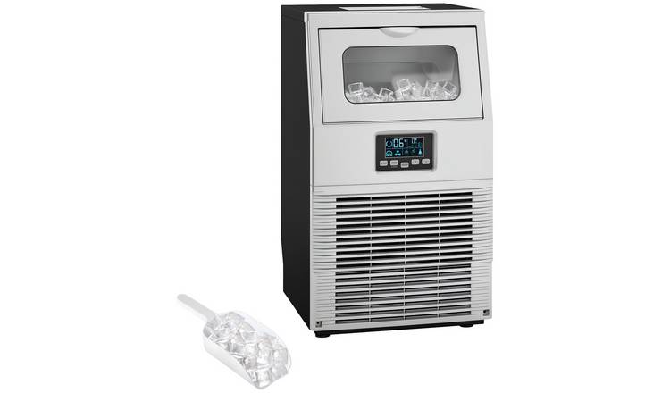 HOMCOM Stainless Steel Commercial Ice Maker with Digital Control - Silver