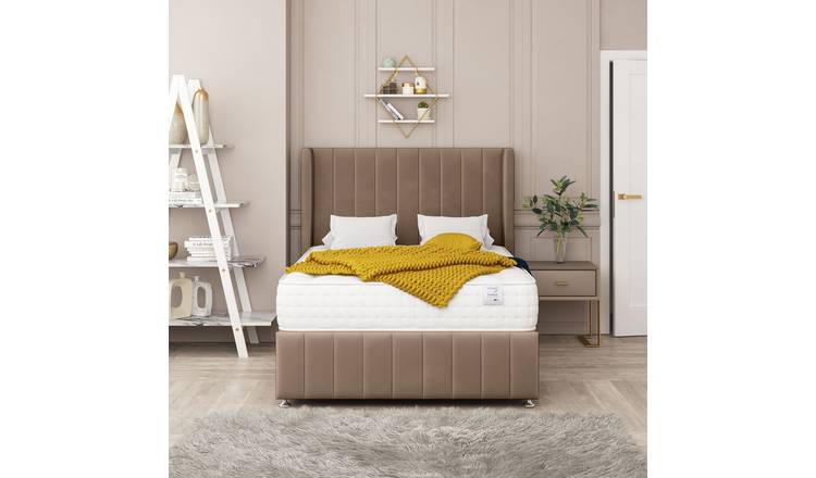 Bed Choices Brisbane Double 2 Drawer 54" Headboard Divan Bed Set - Brown
