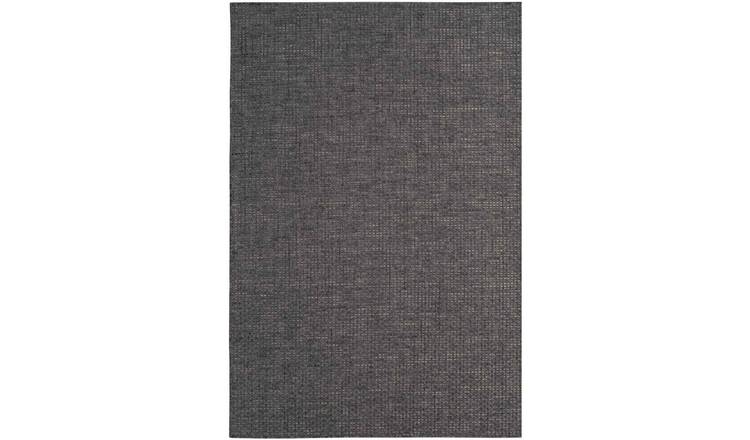 The Rugs Dark Grey Magic Plain Patio Rug - 80 x 150cm